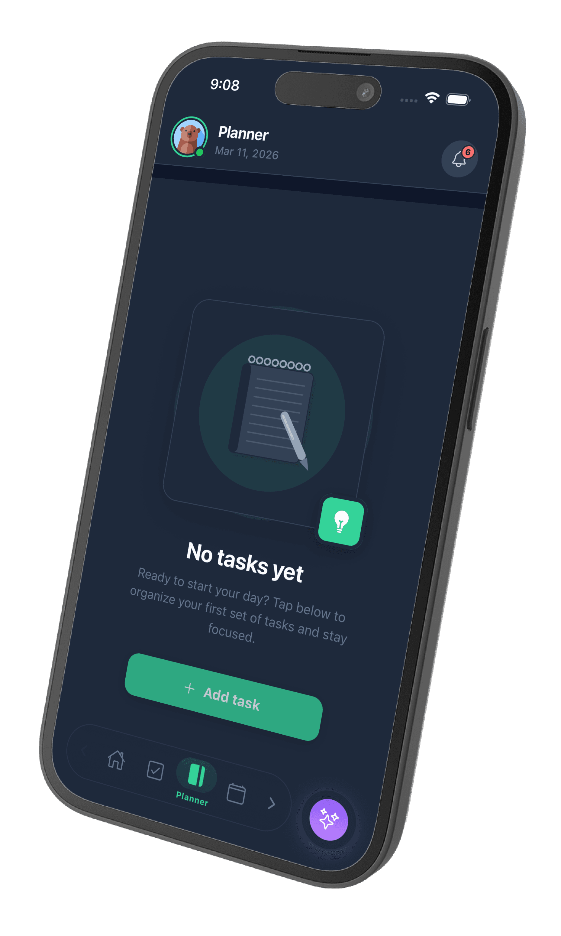 FocusPilot Planner on iPhone